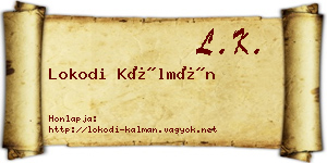 Lokodi Kálmán névjegykártya